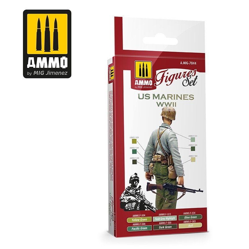 AMMO of Mig Jimenez 7044 US Marines WWII Set 6x17ml – Bild 2
