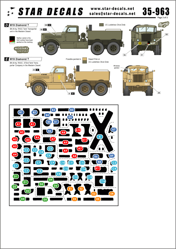 Star Decals 35-963 M19 Diamond Tank transporter #1 1/35 – imagen 2