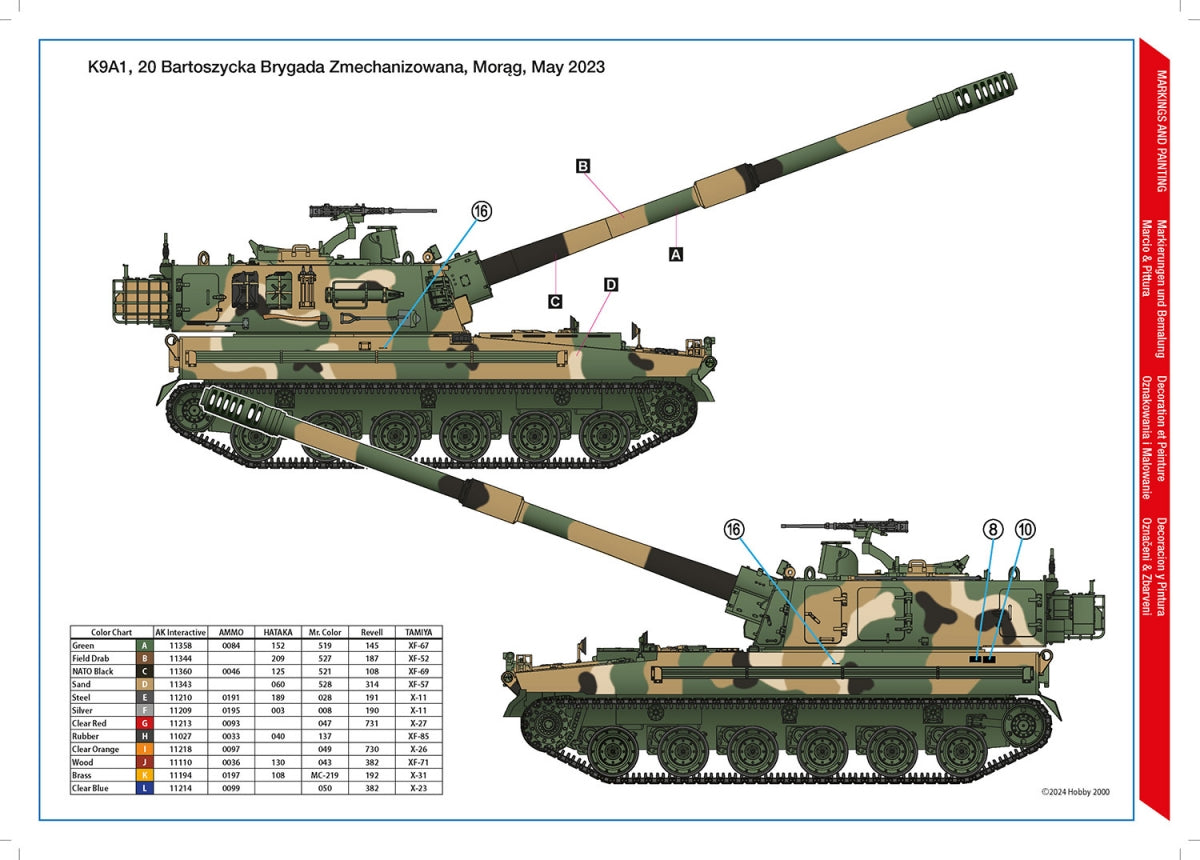 Hobby 2000 35005 K9A1 Thunder Canon automoteur de l&amp;#39;armée polonaise (ACADEMY + CARTOGRAF) 1/35  – image 2