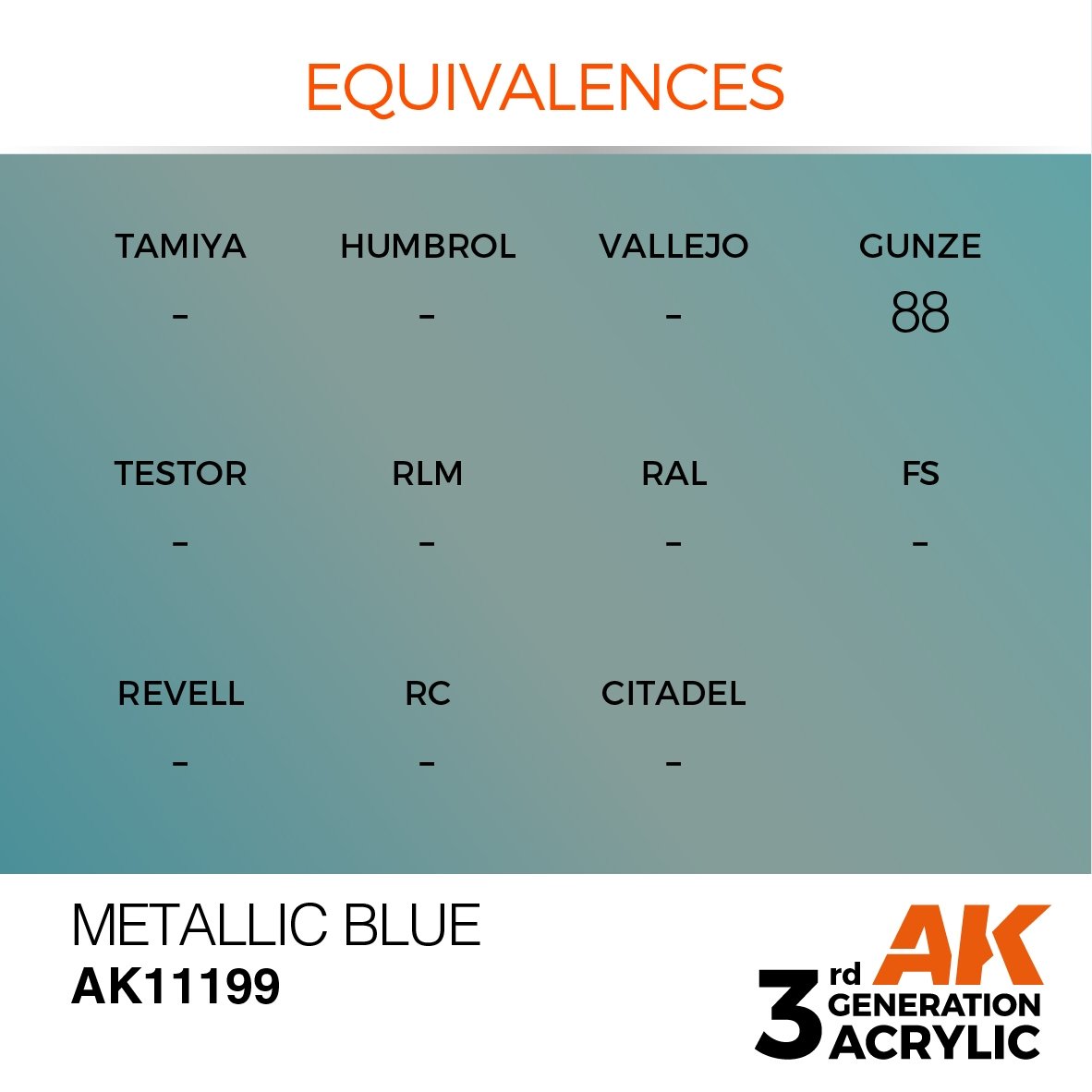 AK Interactive AK11199 METALLIC BLUE – METALLIC 17ml – Bild 3