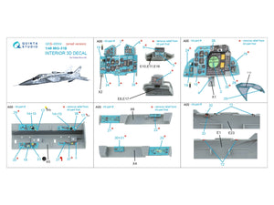 Quinta Studio QDS-48504 MiG-31B 3D-Printed &amp;amp; colored Interior on decal paper (Hobby Boss) (Small version) 1/48 – image 2