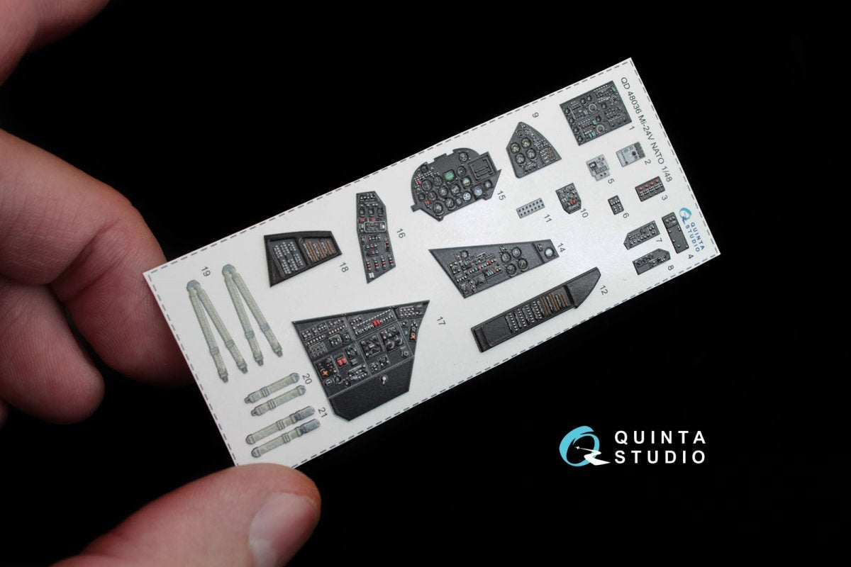 Quinta Studio QD48036 Mi-24V NATO (black panels) 3D-Printed &amp;amp; coloured Interior on decal paper (for Zvezda kit) 1/48 – immagine 3