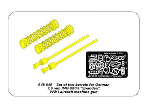 Aber A48 040 Set of two barrels for German 7,9 mm lMG 08/15 Spandau WWI aircraft machine gun 1/48 – Bild 4
