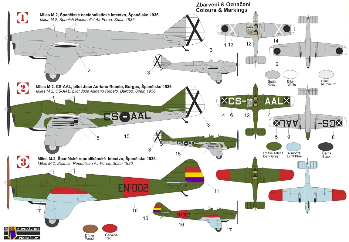 Kovozavody Prostejov KPM0282 Miles M.2H Hawk Major „Over Spain“ 1/72 – zdjęcie 2