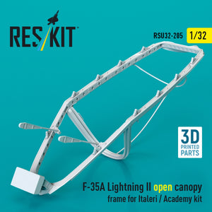 RESKIT RSU32-0205 F-35A Lightning II open canopy frame for Italeri / Academy kit (3D Printed) 1/32