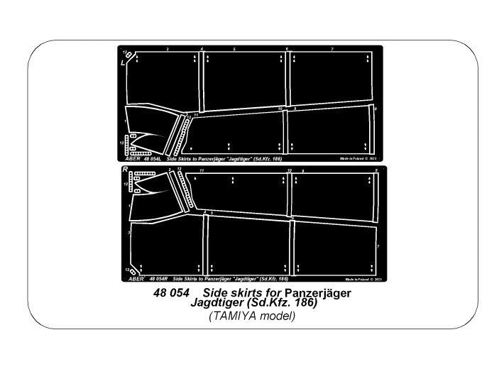 Aber 48054 Jagdtiger Sd.Kfz. 186 – osłony boczne / Side skirts for Jagdtiger Sd.Kfz. 186 1/48 – Bild 5