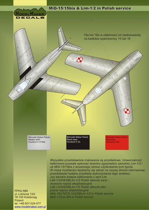 ModelMaker Decals D48023 MiG-15/15bis &amp;amp; Lim-1/2 in Polish service – Bild 5