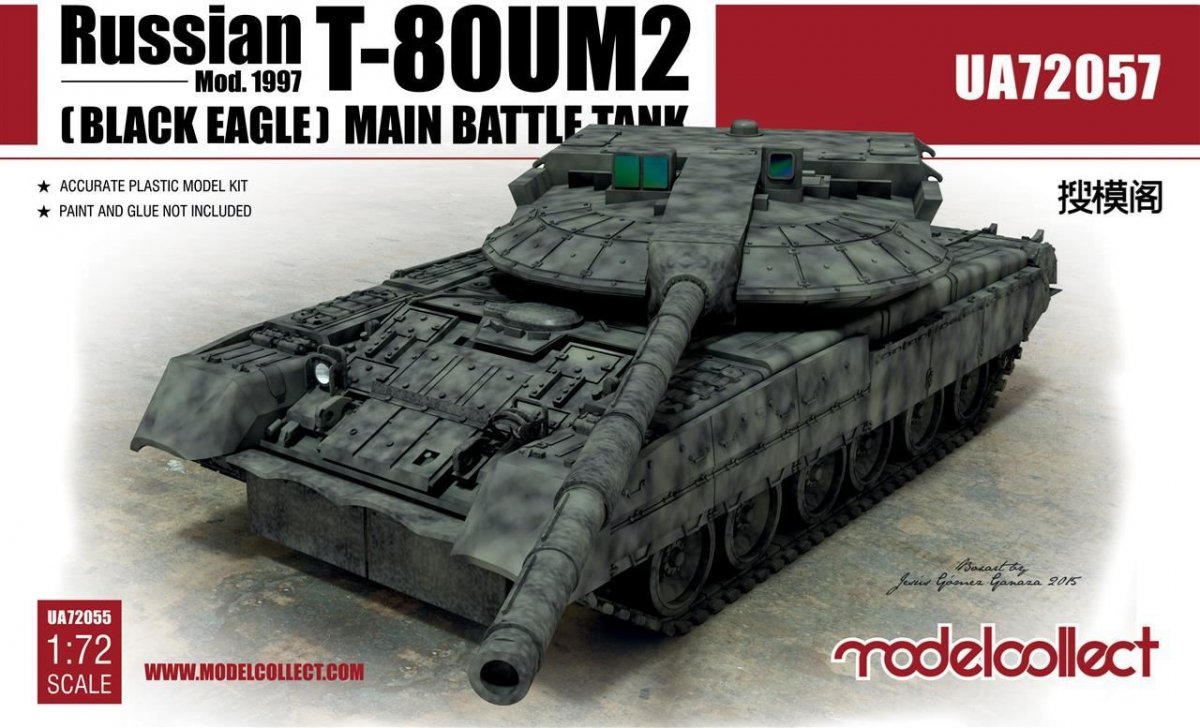 Modelcollect UA72057 Russian T-80UM2 (Black eagle) Main Battle Tank 1/72