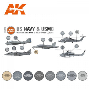 AK Interactive AK11744 US NAVY &amp;amp; USMC MODERN AIRCRAFT &amp;amp; HELICOPTER COLORS 8x17 ml – Bild 2