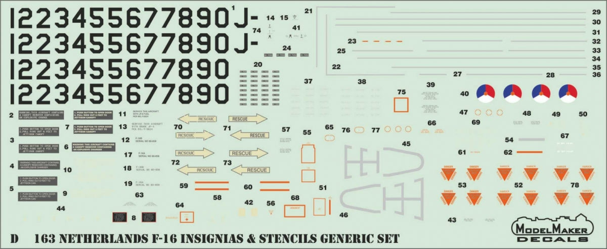 ModelMaker Decals D48160 Dutch F-16 Demo 1994 1/48 – imagen 3