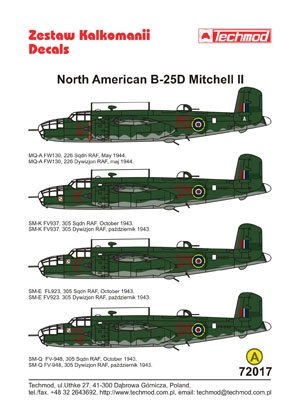 Techmod 72017 - North American B-25D Mitchell II 1/72 – immagine 2