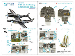 Quinta Studio QD48364 F-82G Twin Mustang 3D-Printed &amp;amp; coloured Interior on decal paper (Modelsvit) 1/48 – zdjęcie 11