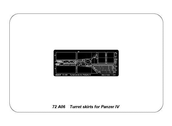 Aber 72A06 Osłony wieży do PzKpfw IV / Turret skirts for PzKpfw IV 1/72 – Bild 5