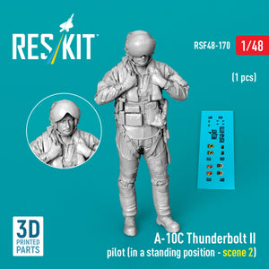 RESKIT RSF48-0170 A-10C Thunderbolt II pilot (in a standing position - scene 2) (1 pcs) (3D Printed) 1/48