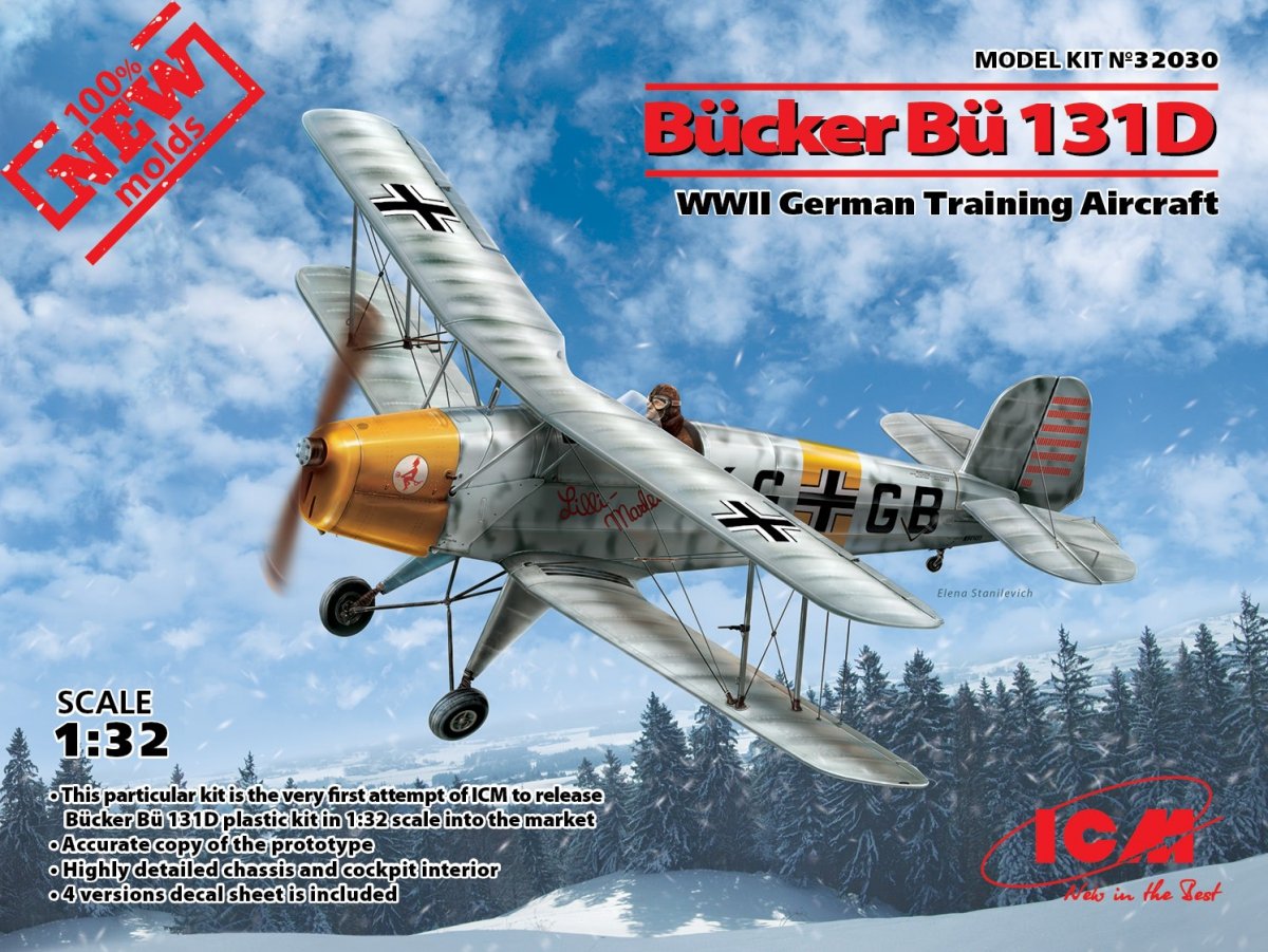 ICM 32030 Bucker Bu 131D Avion d&amp;#39;entraînement allemand de la Seconde Guerre mondiale (1/32)
