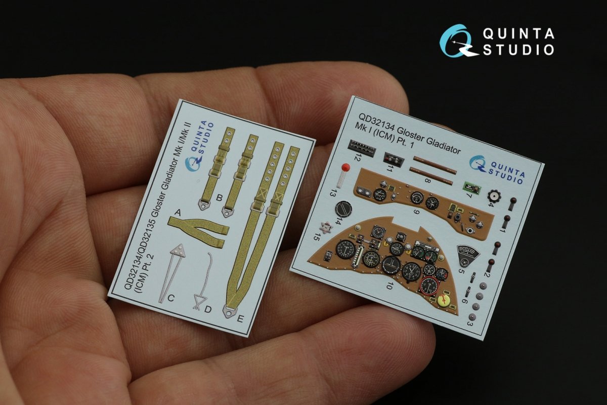 Intérieur imprimé en 3D et coloré sur papier décalcomanie (ICM) Quinta Studio QD32134 Gloster Gladiator Mk I 1/32 – image 5