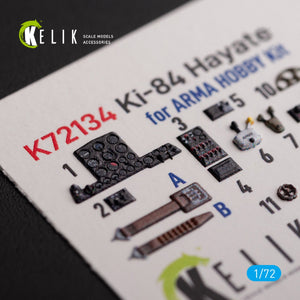 KELIK K72134 Ki-84 Hayate - interior 3D decals for Arma Hobby kit 1/72 – zdjęcie 3