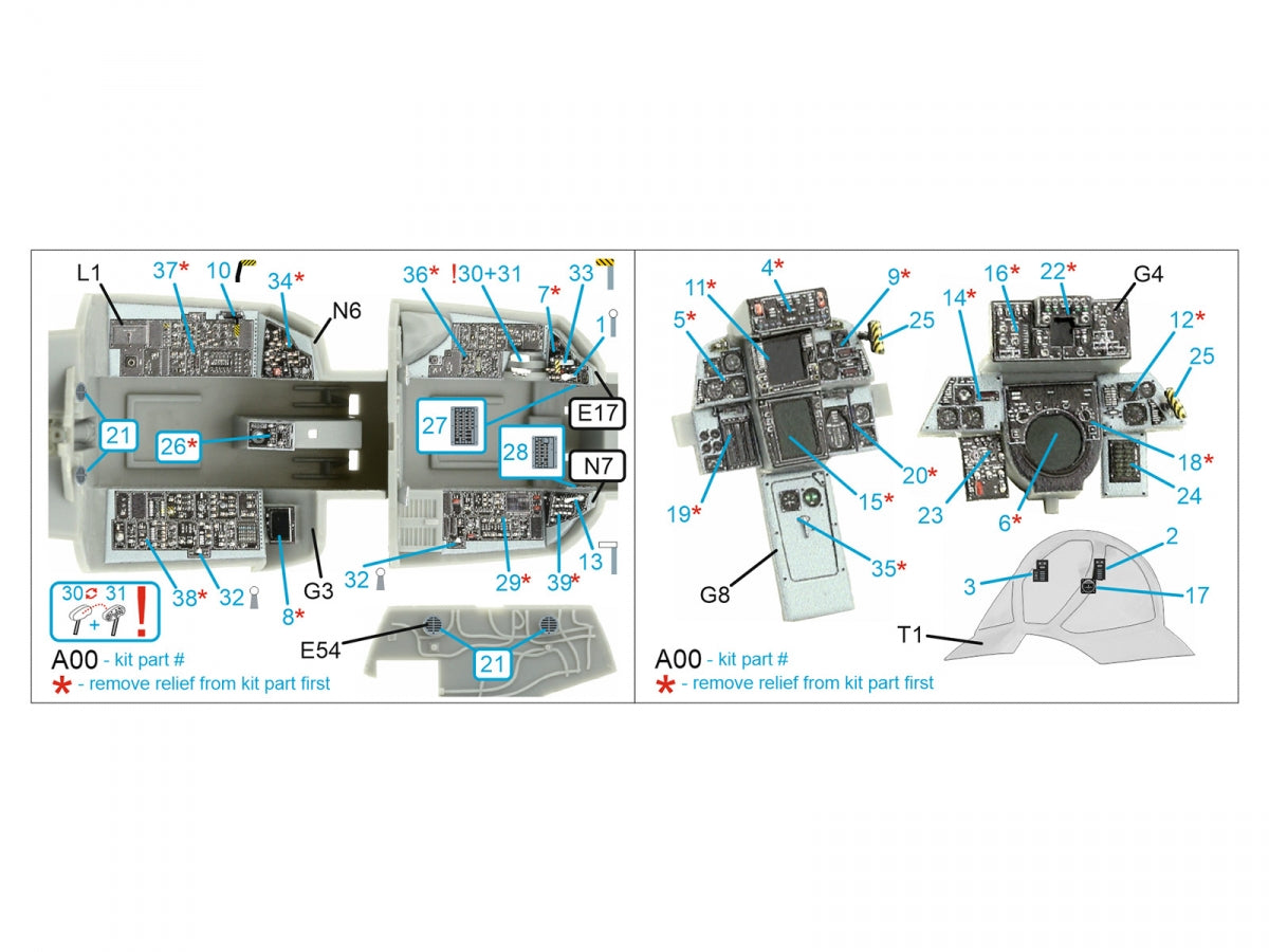 Quinta Studio QDS-48395 F-14A 3D-Printed &amp;amp; coloured Interior on decal paper (Hobby Boss) (Small version) 1/48 – Bild 2