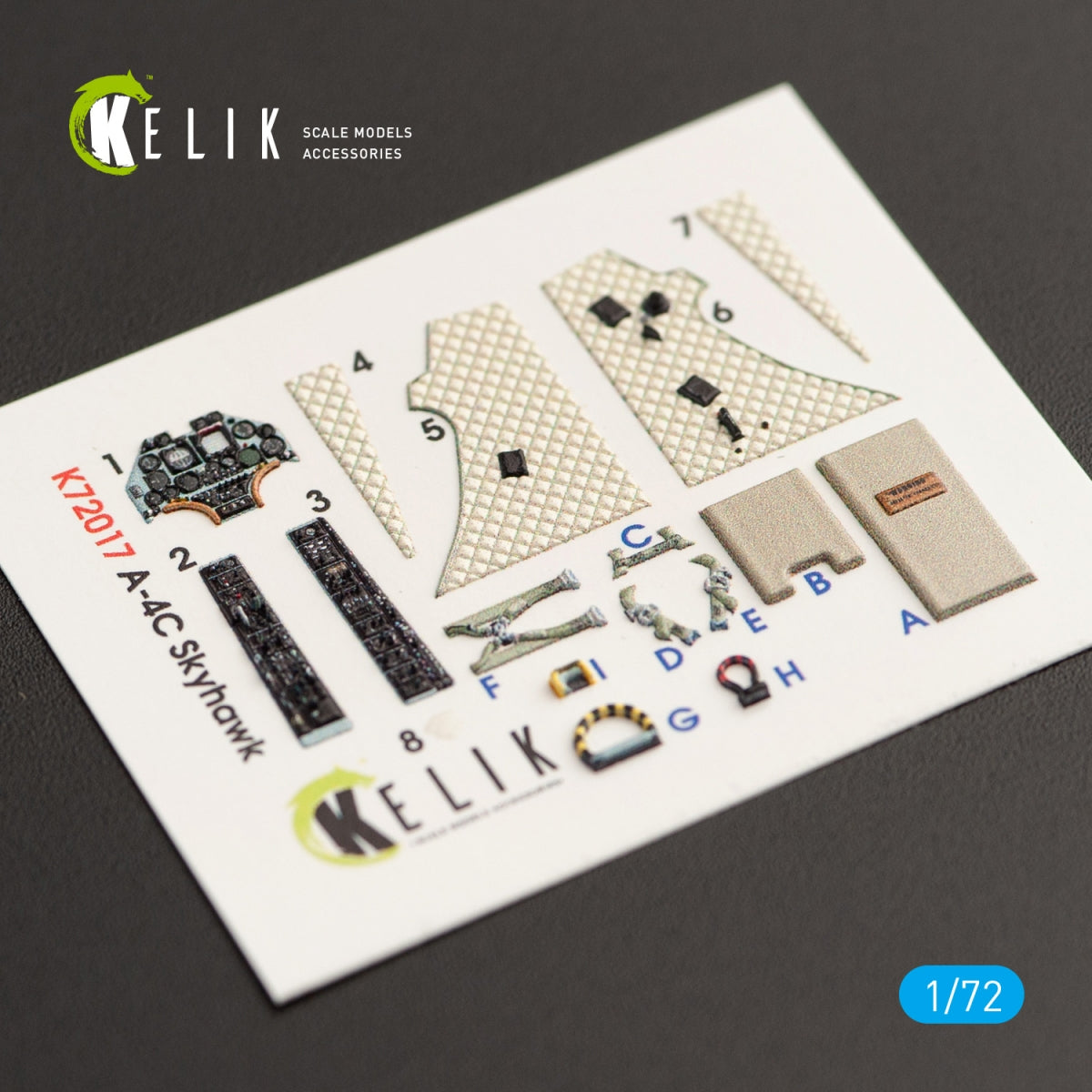 KELIK K72017 A-4C "SKYHAWK" INTERIOR 3D DECALS FOR FUJIMI/HOBBY 2000 KIT 1/72