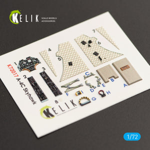 KELIK K72017 A-4C &amp;quot;SKYHAWK&amp;quot; INTERIOR 3D DECALS FOR FUJIMI/HOBBY 2000 KIT 1/72