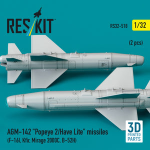 RESKIT RS32-0518 AGM-142 &amp;quot;Popeye 2/Have Lite&amp;quot; missiles (2 pcs) (3D Printed) 1/32 – imagen 3