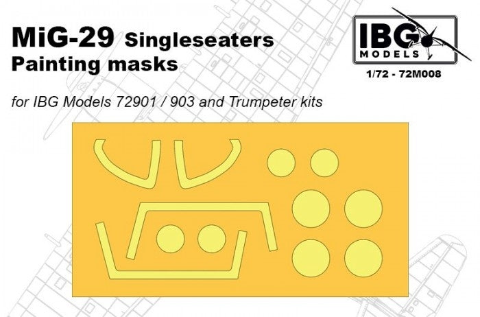 IBG 72M008 MiG-29 Singleseaters Painting masks for IBG Models 72901 / 72903 and Trumpeter kit 1/72