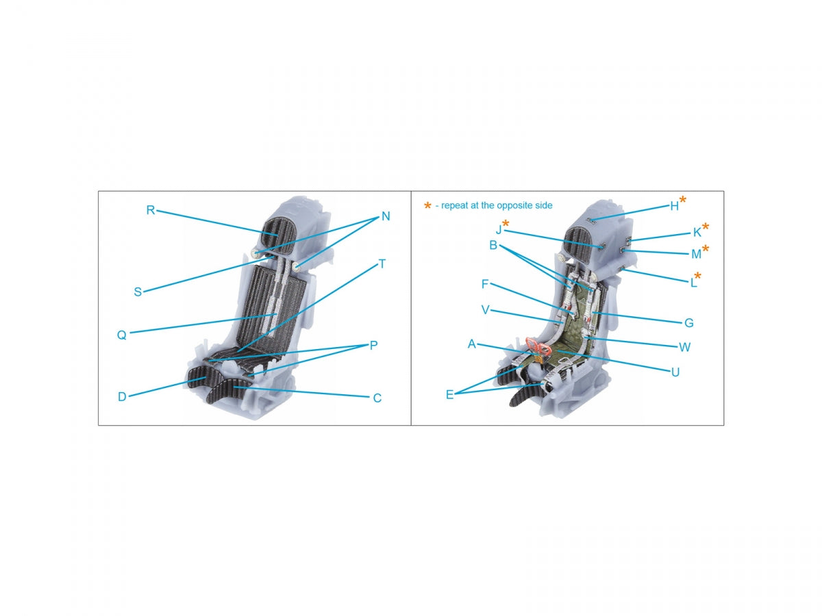 Quinta Studio QR+48061 K-36DM Series2 (early) ejection seat (for MiG-29, MiG-31, Su-27, Su-33 aircraft until 2007) (All kits) 1/48 – Bild 9