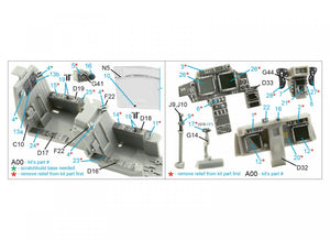 Quinta Studio QDS-48362 AH-64D 3D-Printed &amp;amp; coloured Interior on decal paper (Hasegawa) (Small version) 1/48 – Bild 2