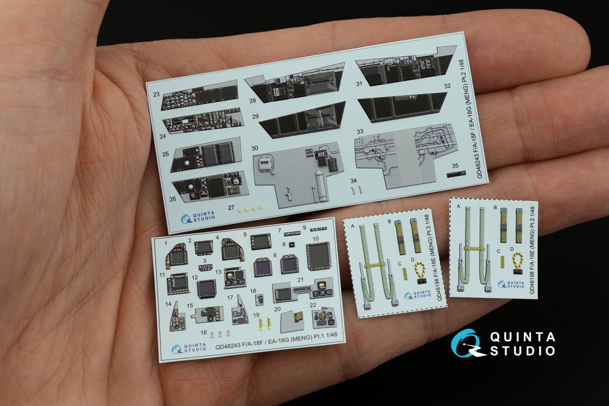 Quinta Studio QD48243 F/A-18F late / EA-18G 3D-Printed &amp;amp; coloured Interior on decal paper ( Meng ) 1/48 – imagen 9