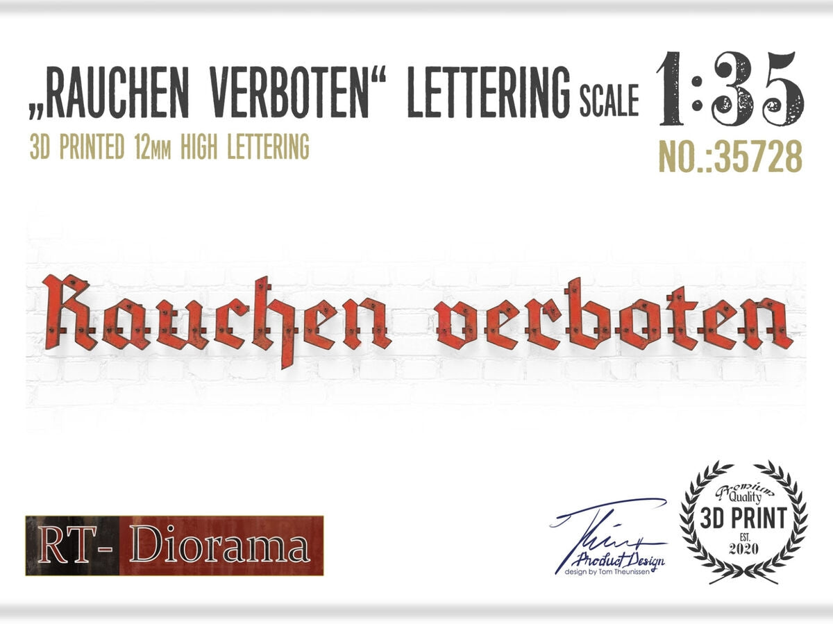 RT-Diorama 35728 Letters Set 3 - "Rauchen Verboten" 1/35