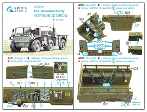 Quinta Studio QD35051 Gama Goat family 3D-Printed &amp;amp; coloured Interior on decal paper (Tamiya) 1/35 – immagine 2