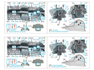 Quinta Studio QDS-48592 F-14A Tomcat 3D-Printed &amp;amp; coloured Interior on decal paper (GWH) (Small version) 1/48 – zdjęcie 12