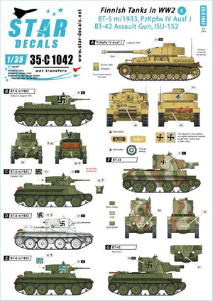 Star Decals 35-C1042 Finnish Tanks in WW2 # 6 1/35