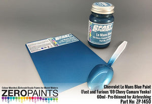 Zero Paints ZP-1450 Chevrolet Le Mans Blue Paint 60ml (Fast and Furious &amp;#39;69 Chevy Camaro Yenko)