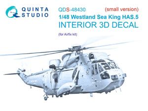 Quinta Studio QDS-48430 Westland Sea King HAS.5 3D-Printed &amp;amp; coloured Interior on decal paper (Airfix) (Small version) 1/48