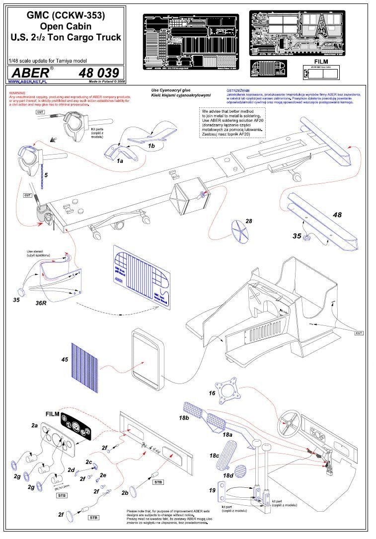 Aber 48039 GMC Camion américain 2 tonnes (CCKW-353) 1/48 – image 6
