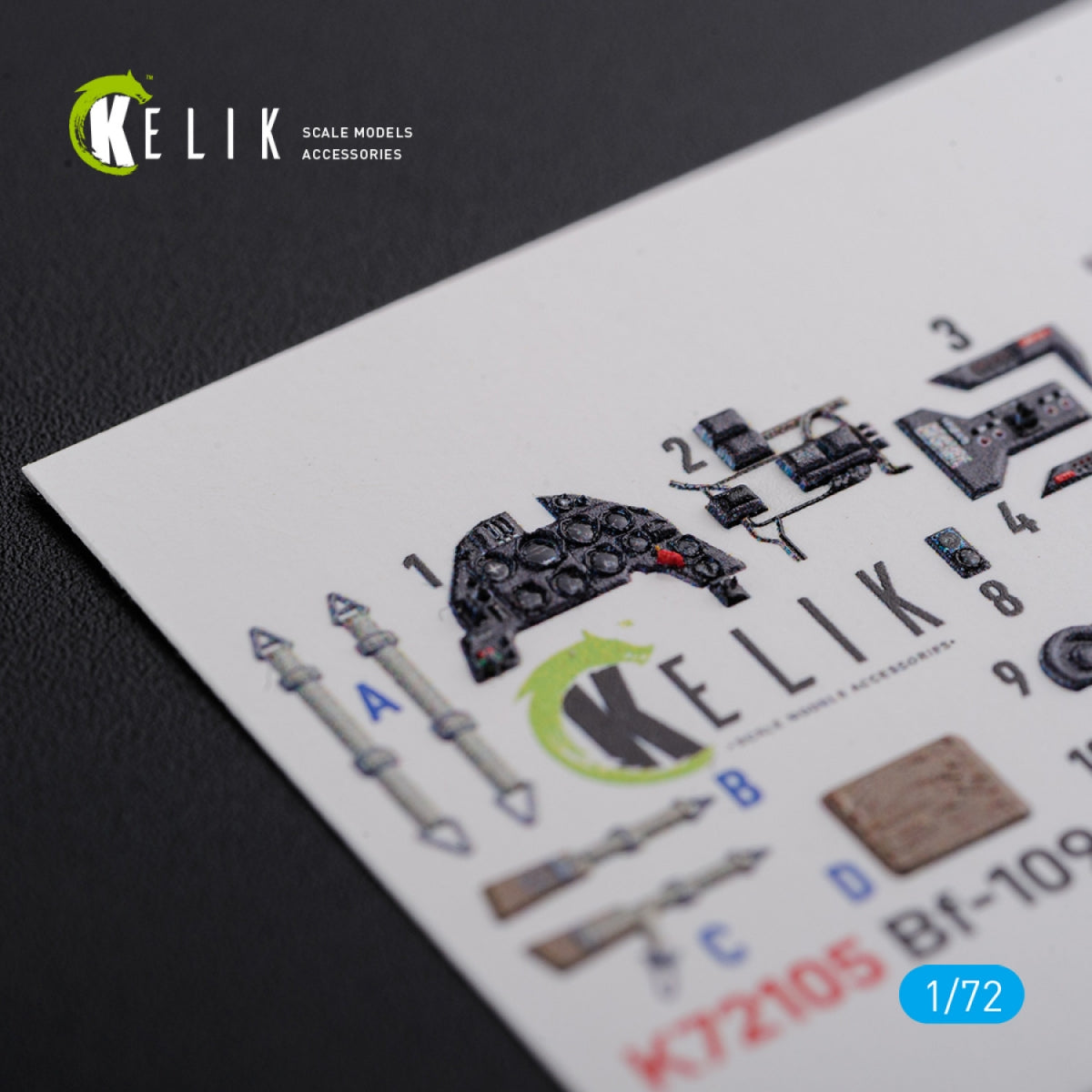 KELIK K72105 BF109 G-6 interior 3D decals for Tamiya kit 1/72 – Bild 2