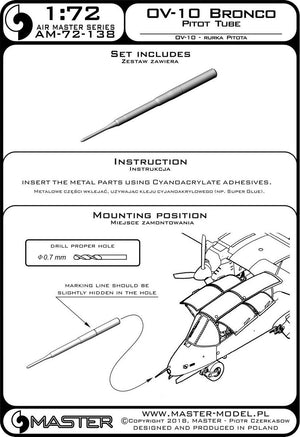Master AM-72-138 OV-10 Bronco – Rurka Pitota 1/72 – Bild 3