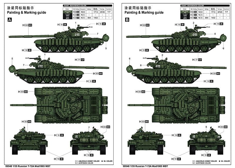 Trumpeter 09548 Russian T-72A Mod1985 MBT 1/35 – Bild 3