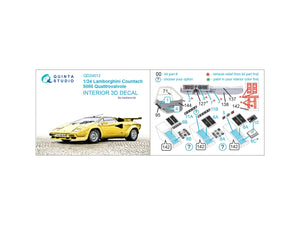 Quinta Studio QD24012 Lamborghini Countach 5000 QV Intérieur coloré imprimé en 3D sur papier décalcomanie (Aoshima) 1/24 – image 2