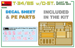 Miniart 35290 T-34/85 w/D-5T. PLANT 112. SPRING 1944. INTERIOR KIT 1/35 – zdjęcie 2