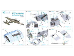 Quinta Studio QD72204 He 111 P/H 3D-Printed &amp;amp; coloured Interior on decal paper (Airfix) 1/72 – Bild 11