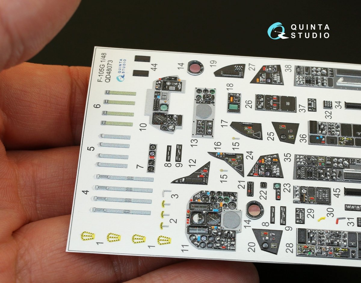 Quinta Studio QD48073 F-105G 3D-Printed &amp;amp; coloured Interior on decal paper (for HobbyBoss kit) 1/48 – immagine 3