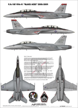 HobbyDecal AL72009V1 F/A-18F Black Aces 2008-2009 1/72