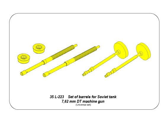Aber 35 L-223 Set of 2 barrels for Soviet tank 7,62mm DT machine gun 1/35 – immagine 3