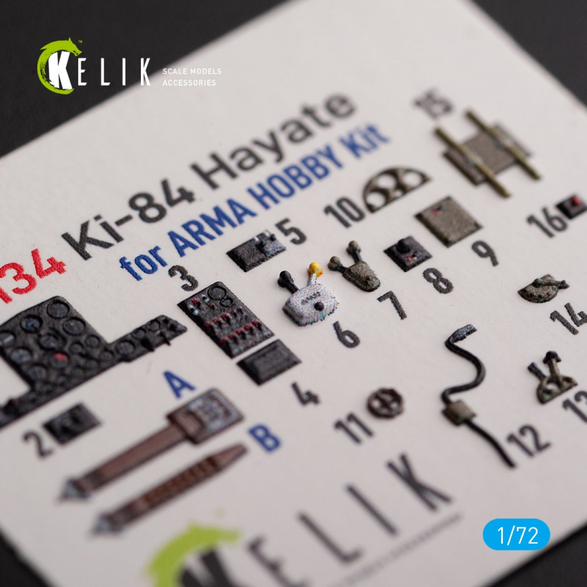 KELIK K72134 Ki-84 Hayate - interior 3D decals for Arma Hobby kit 1/72 – zdjęcie 2
