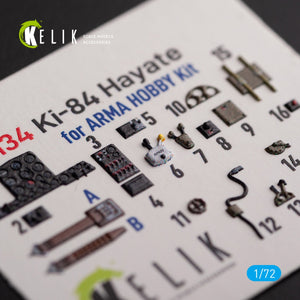 KELIK K72134 Ki-84 Hayate - interior 3D decals for Arma Hobby kit 1/72 – zdjęcie 2
