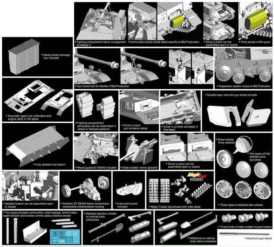 Dragon 6423 Panzerjager II fur Pak 40/2, Sd.Kfz.131 Marder II Mid Production 1/35 – immagine 2