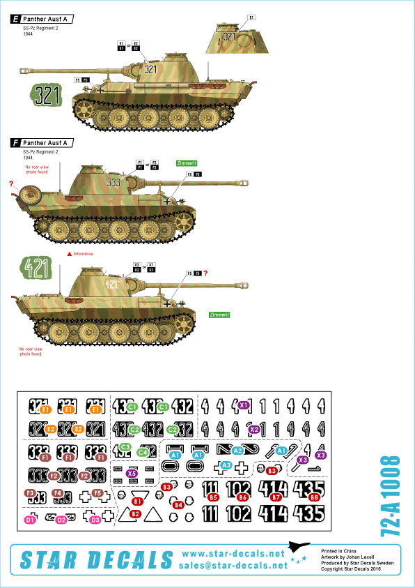 Star Decals 72-A1008 SS-Panthers (2) SS-Das Reich and 3. SS-Totenkopf. 1/72 – Bild 2