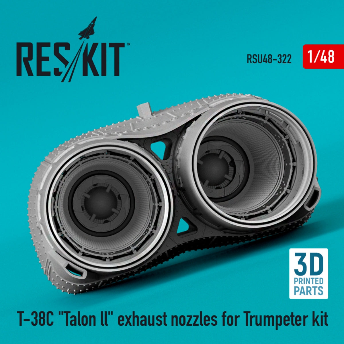 RESKIT RSU48-0322 T-38C &amp;quot;TALON LL&amp;quot; EXHAUST NOZZLES FOR TRUMPETER KIT (3D PRINTED) 1/48 – Bild 2